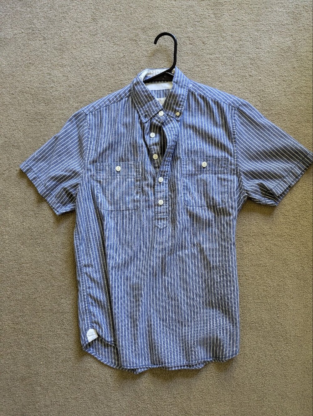 Barque Striped Pullover Short Sleeve Shirt Small